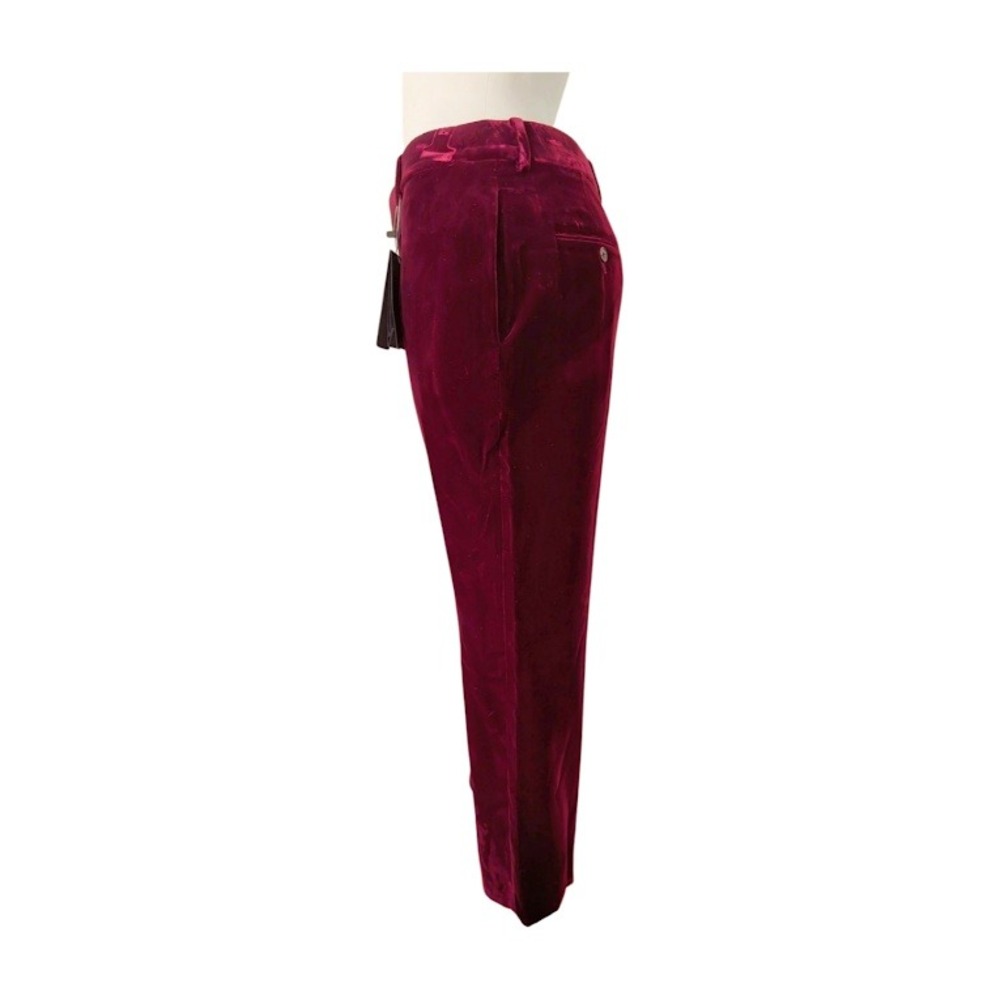 NWT SAINT LAURENT Velvet Flare Pants Burgundy Women's Size 38 FR/US6 - Picture 3 of 10